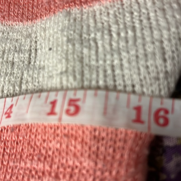 Jella Couture Coral Pink & Cream Size Small Striped Short Sleeve Blouse $25 - Picture 11 of 11